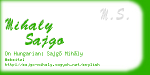 mihaly sajgo business card
